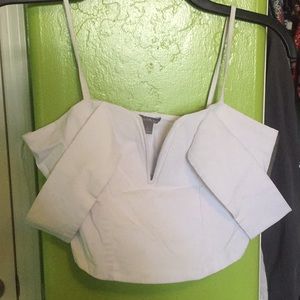 White off shoulder crop top